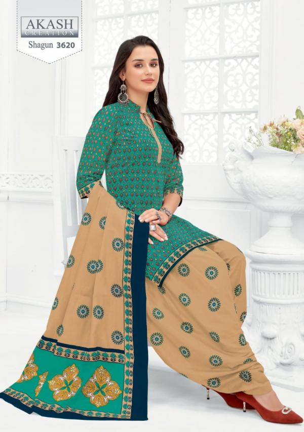 Akash Creation Shagun Vol-36 Cotton Printed Designer Patiyala Dress Material